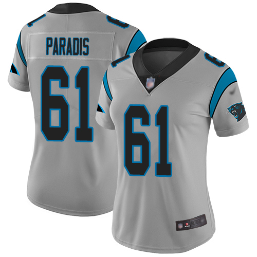 Carolina Panthers Limited Silver Women Matt Paradis Jersey NFL Football #61 Inverted Legend->carolina panthers->NFL Jersey